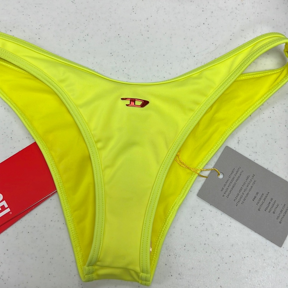 DIESEL Bfpn-Punchy-X Yellow Bikini Bottoms XS NWT
